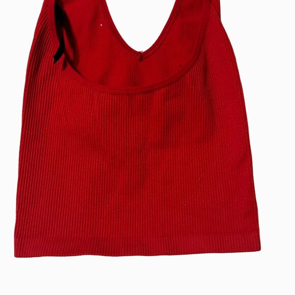 Out from Under Urban Outfitters Halter Ribbed Seamless Crop Tank Red Size Smal - Picture 5 of 7